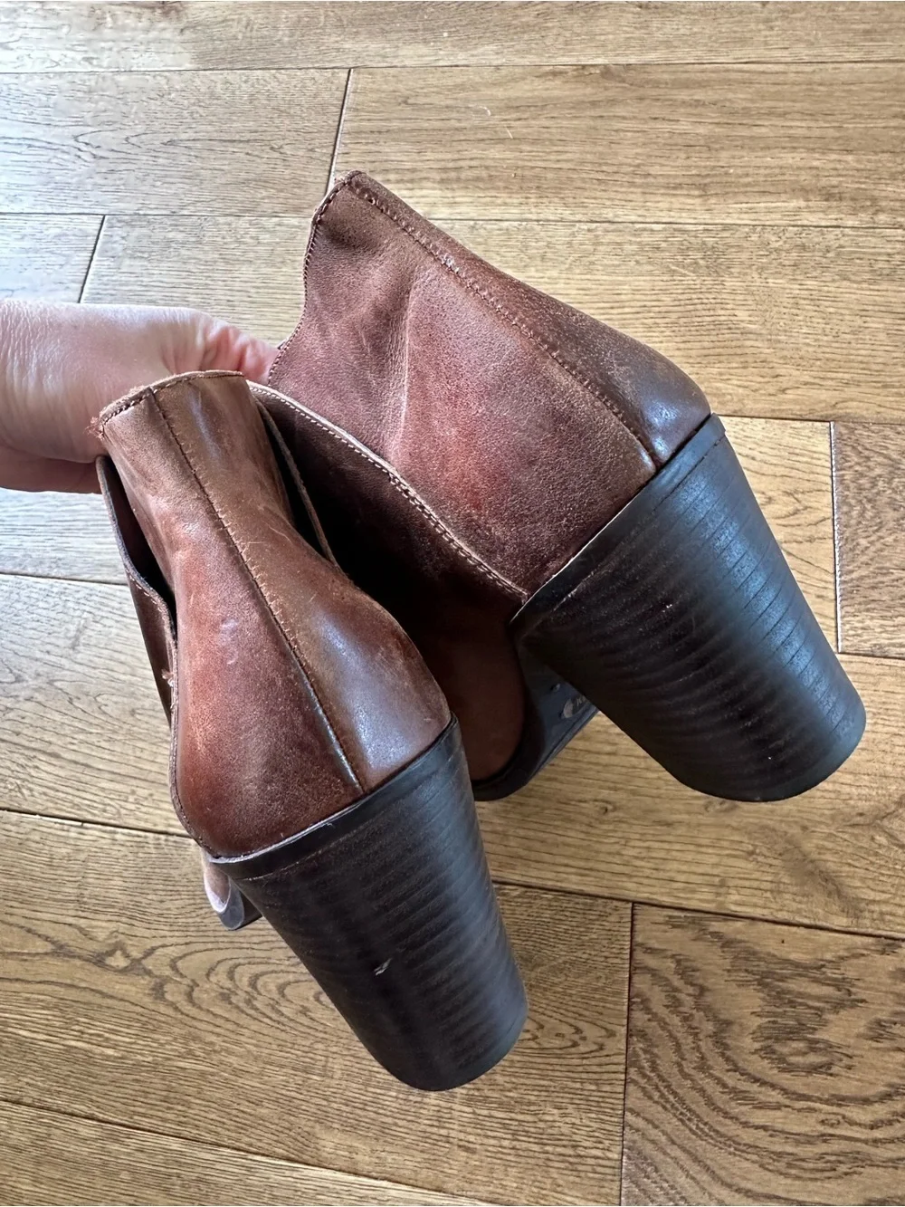 New Lucky Brand Eesa Brown Leather Booties Sz 10